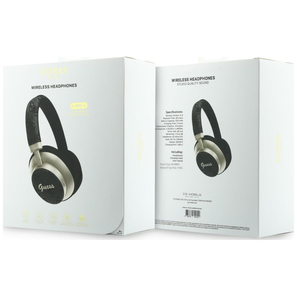 Casti Over-ear, BT, ENC - Guess 4G Gold Script Metal (GUBHP83P4CSCMK) - Black