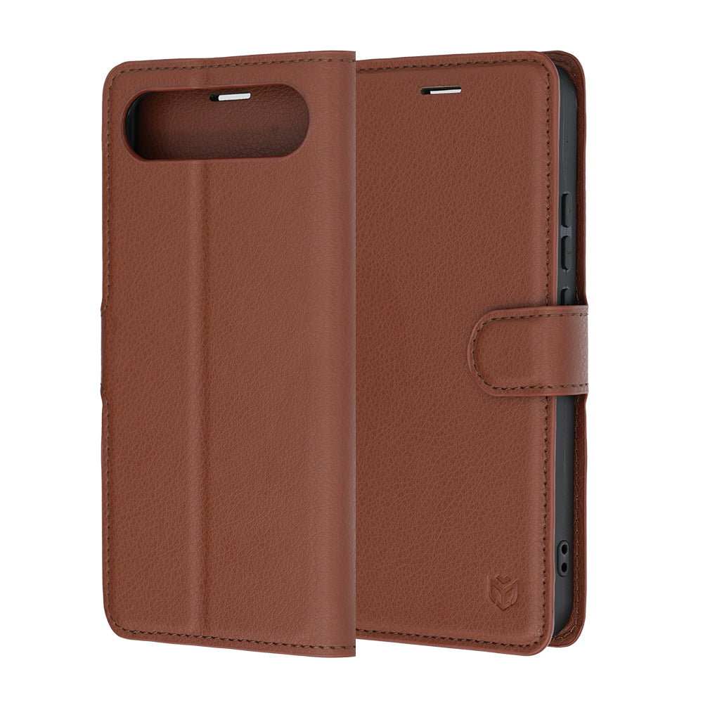 Husa de protectie Techsuit Leather Folio compatibil cu Realme 16 5G, Maro