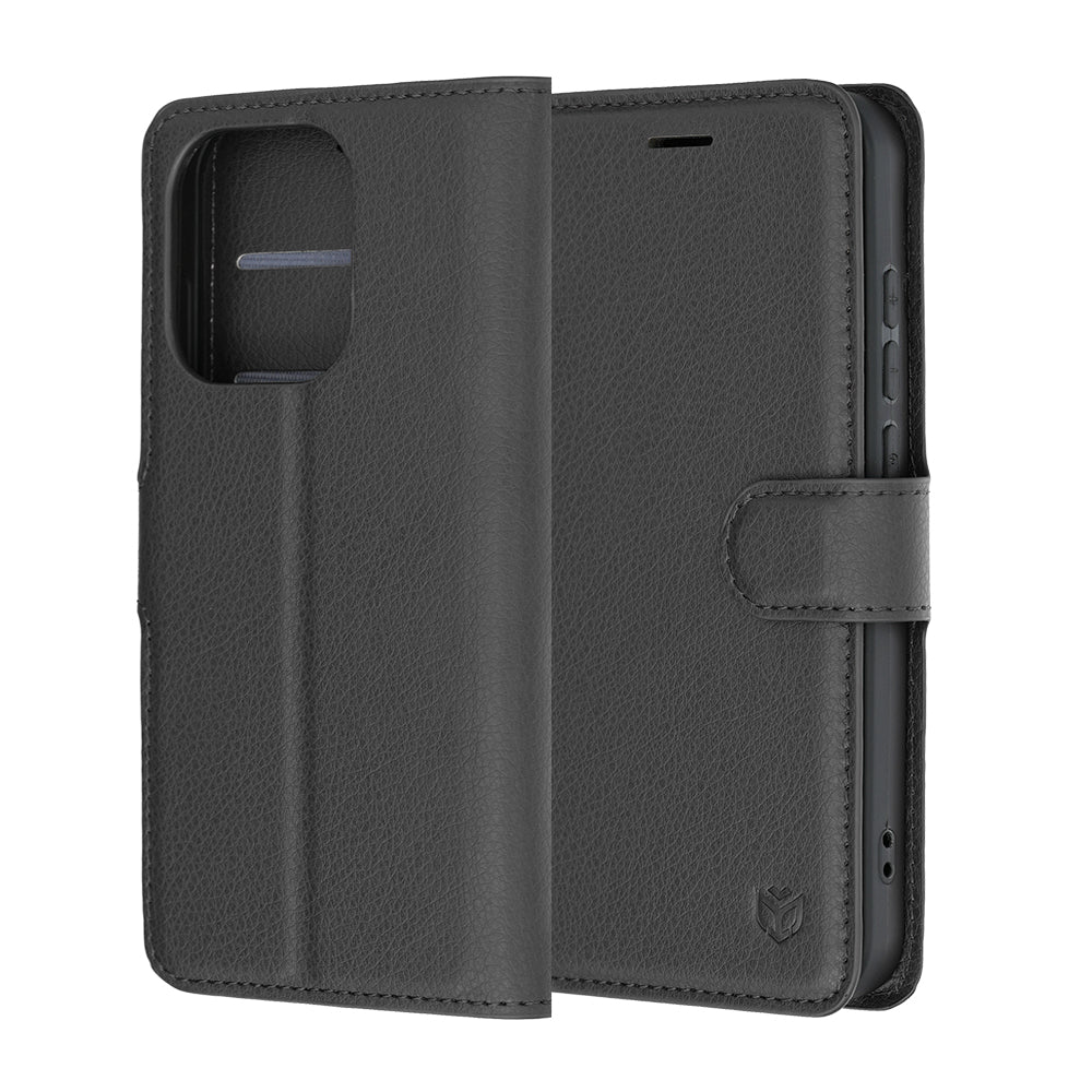 Husa de protectie Techsuit Leather Folio compatibil cu Oppo Reno16 Pro, Negru