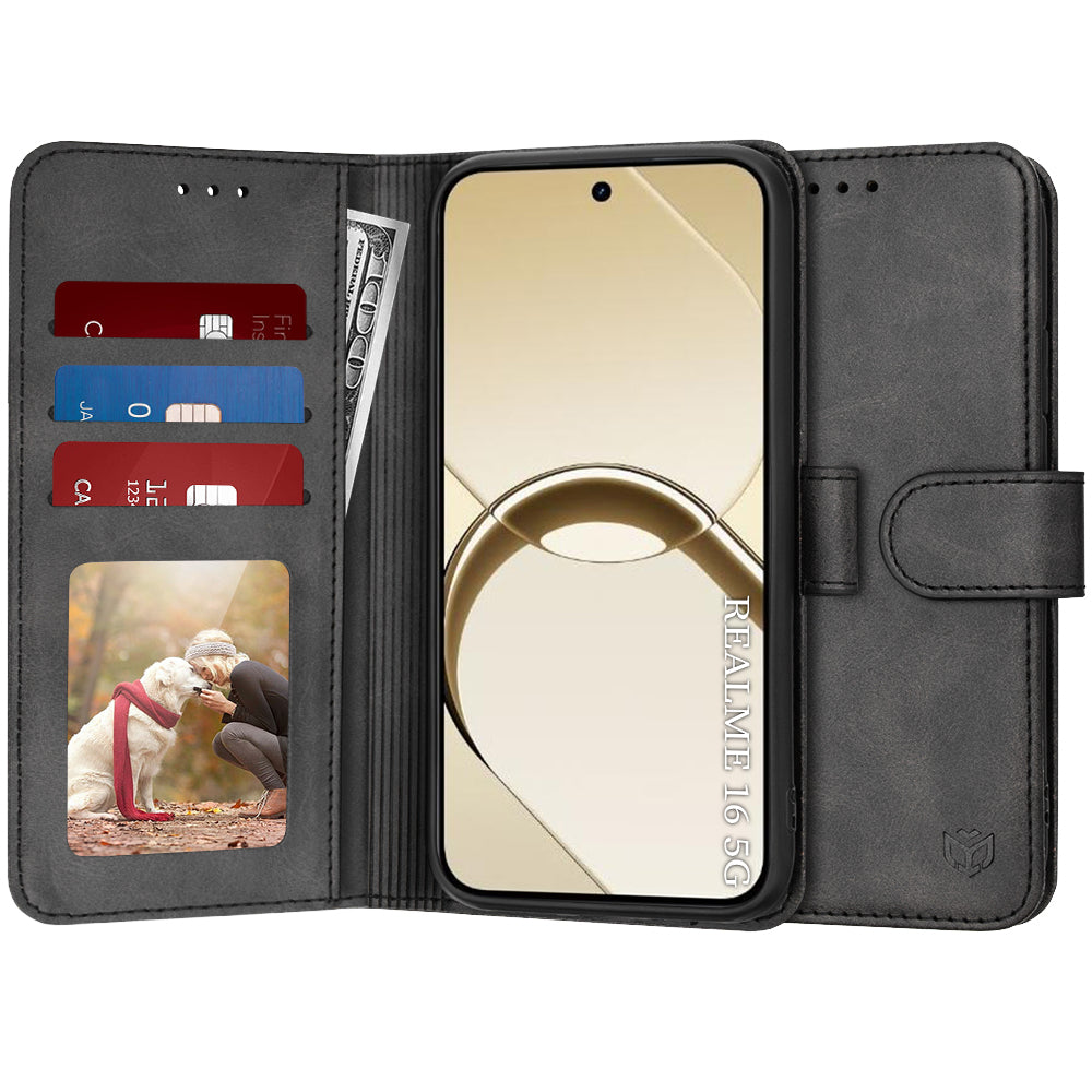 Husa de protectie Techsuit Diary Book compatibil cu Realme 16 5G, Negru