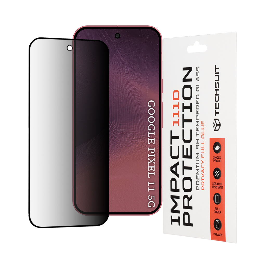 Folie de protectie Techsuit 111D Privacy Full Glue compatibil cu Google Pixel 11 / Pixel 11 Pro, Negru
