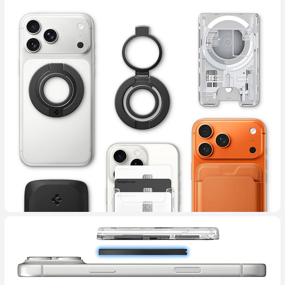 Suport Inel Spigen Dual Pop MagSafe S (AMP11735), Silicon, Negru