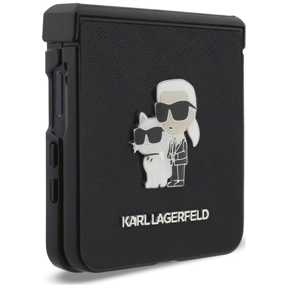 Husa de protectie Karl Lagerfeld Saffiano compatibil cu Samsung Galaxy Z Flip8, Gri