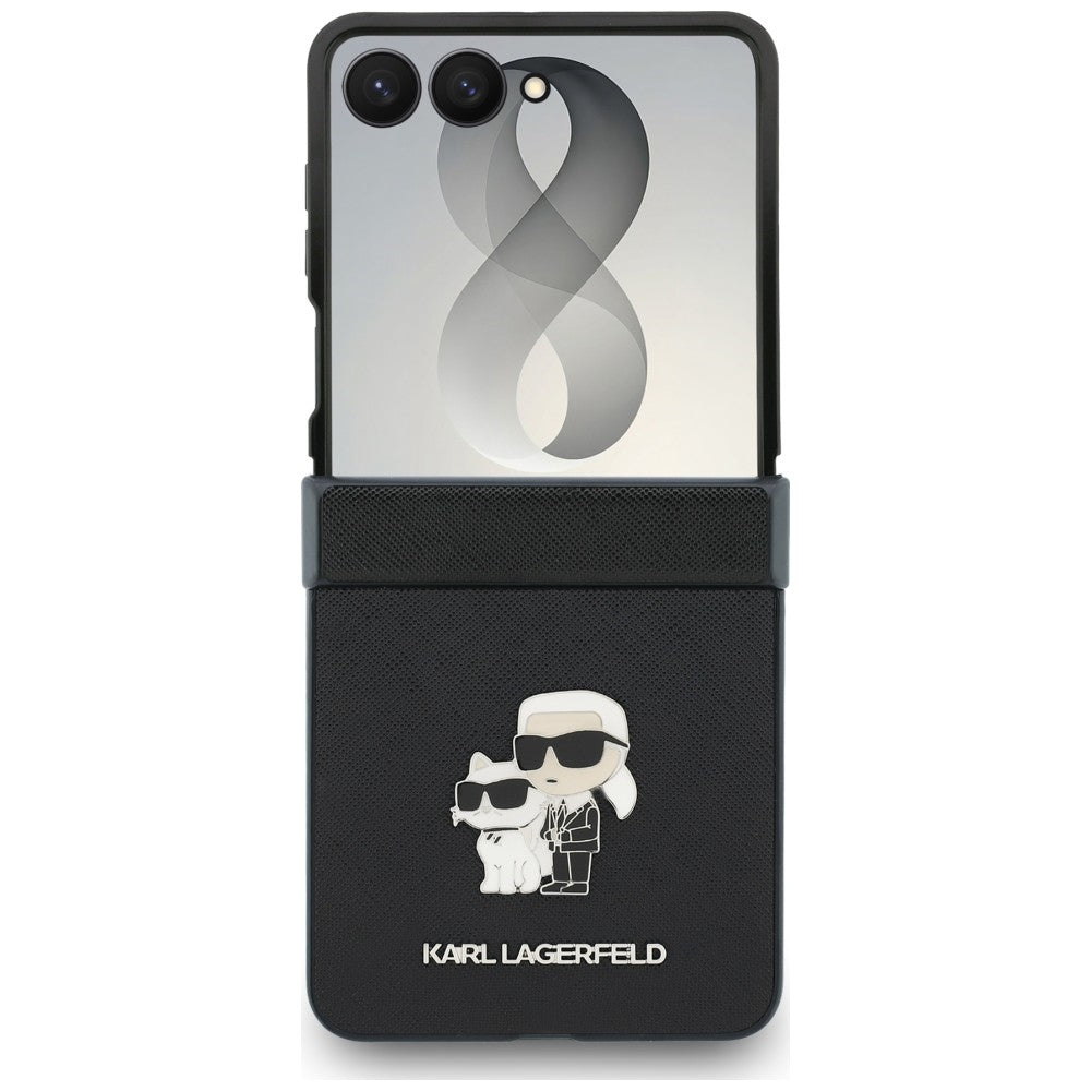 Husa de protectie Karl Lagerfeld Saffiano compatibil cu Samsung Galaxy Z Flip8, Gri