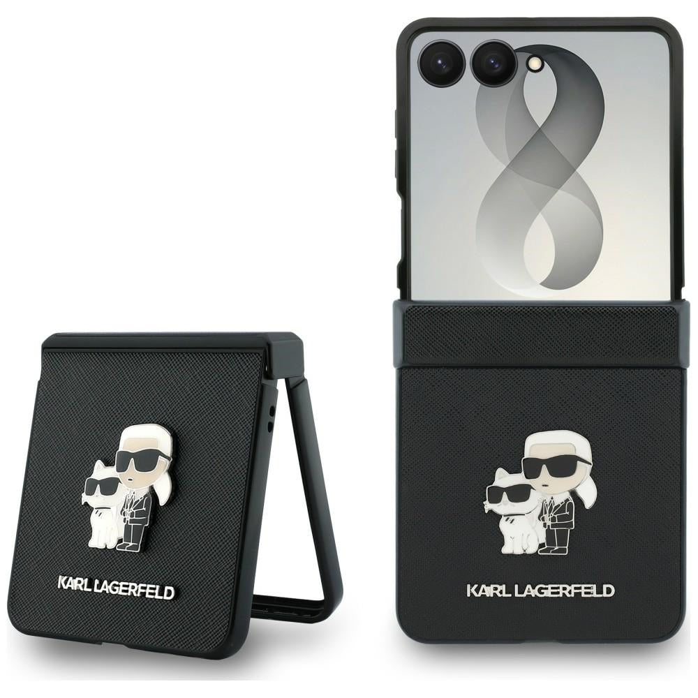 Husa de protectie Karl Lagerfeld Saffiano compatibil cu Samsung Galaxy Z Flip8, Gri