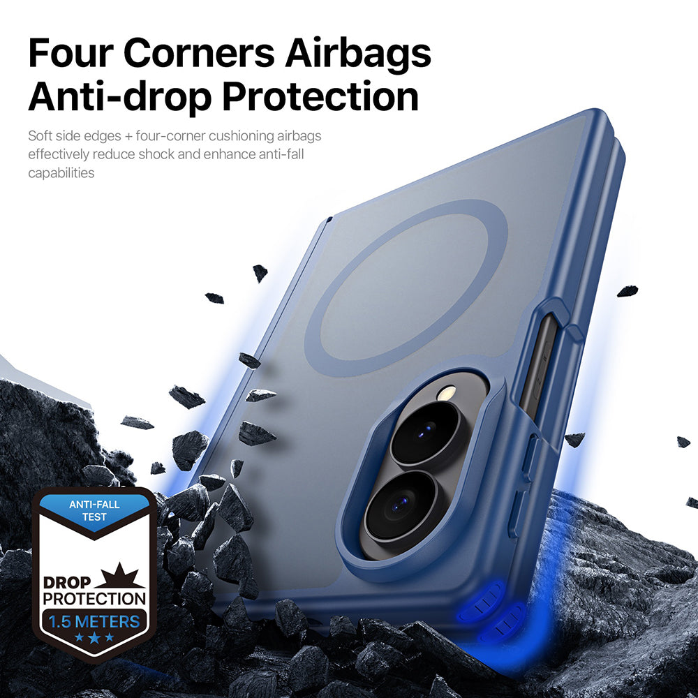 Husa de protectie Dux Ducis Yind MagSafe compatibil cu Samsung Galaxy Z Fold8, Albastru inchis