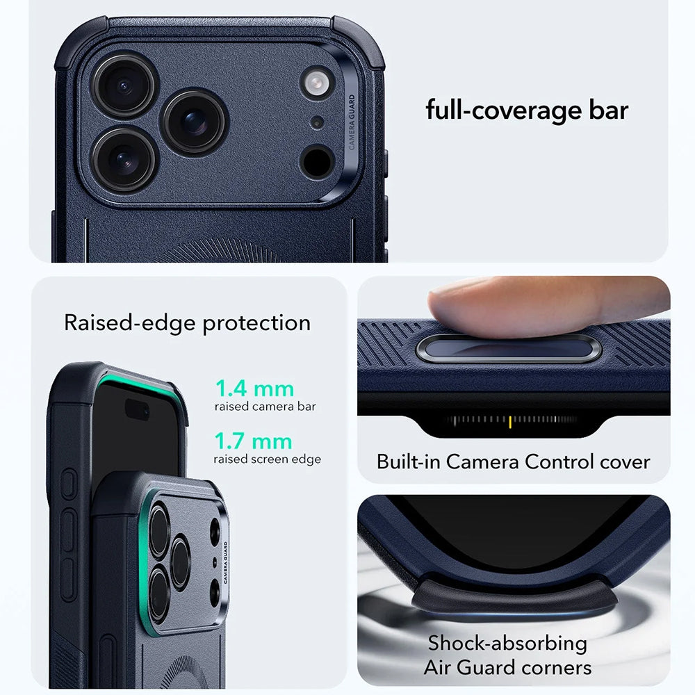 Husa de protectie ESR Cyber Halolock compatibil cu iPhone 17 Pro / iPhone 18 Pro, Albastru
