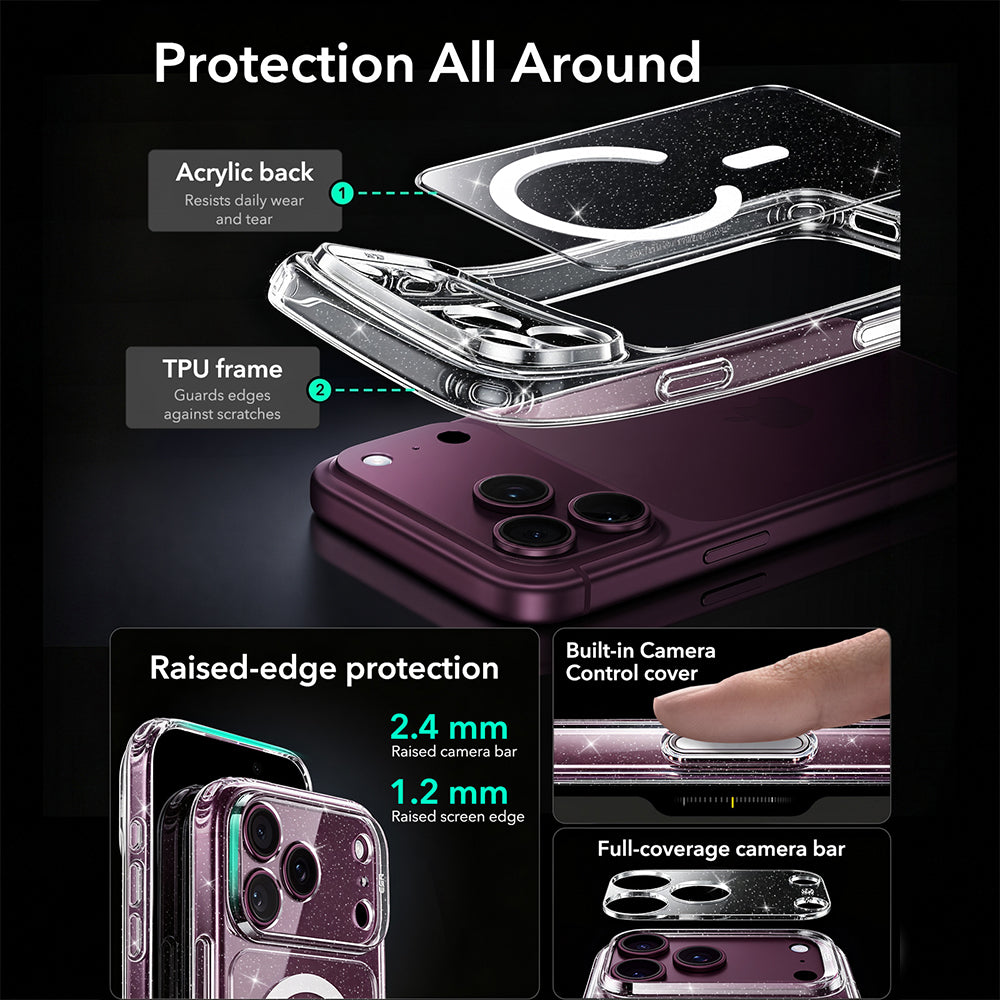 Husa de protectie ESR Classic Hybrid HaloLock compatibil cu iPhone 17 Pro Max / iPhone 18 Pro Max, Transparent