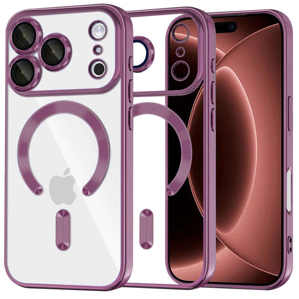 Husa de protectie Techsuit Luxury Crystal MagSafe compatibil cu iPhone 18 Pro Max / iPhone 17 Pro Max, Visiniu