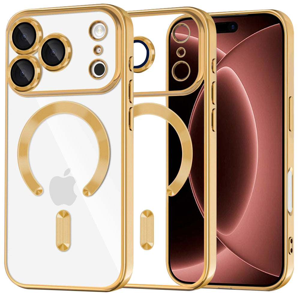 Husa de protectie Techsuit Luxury Crystal MagSafe compatibil cu iPhone 18 Pro Max / iPhone 17 Pro Max, Auriu
