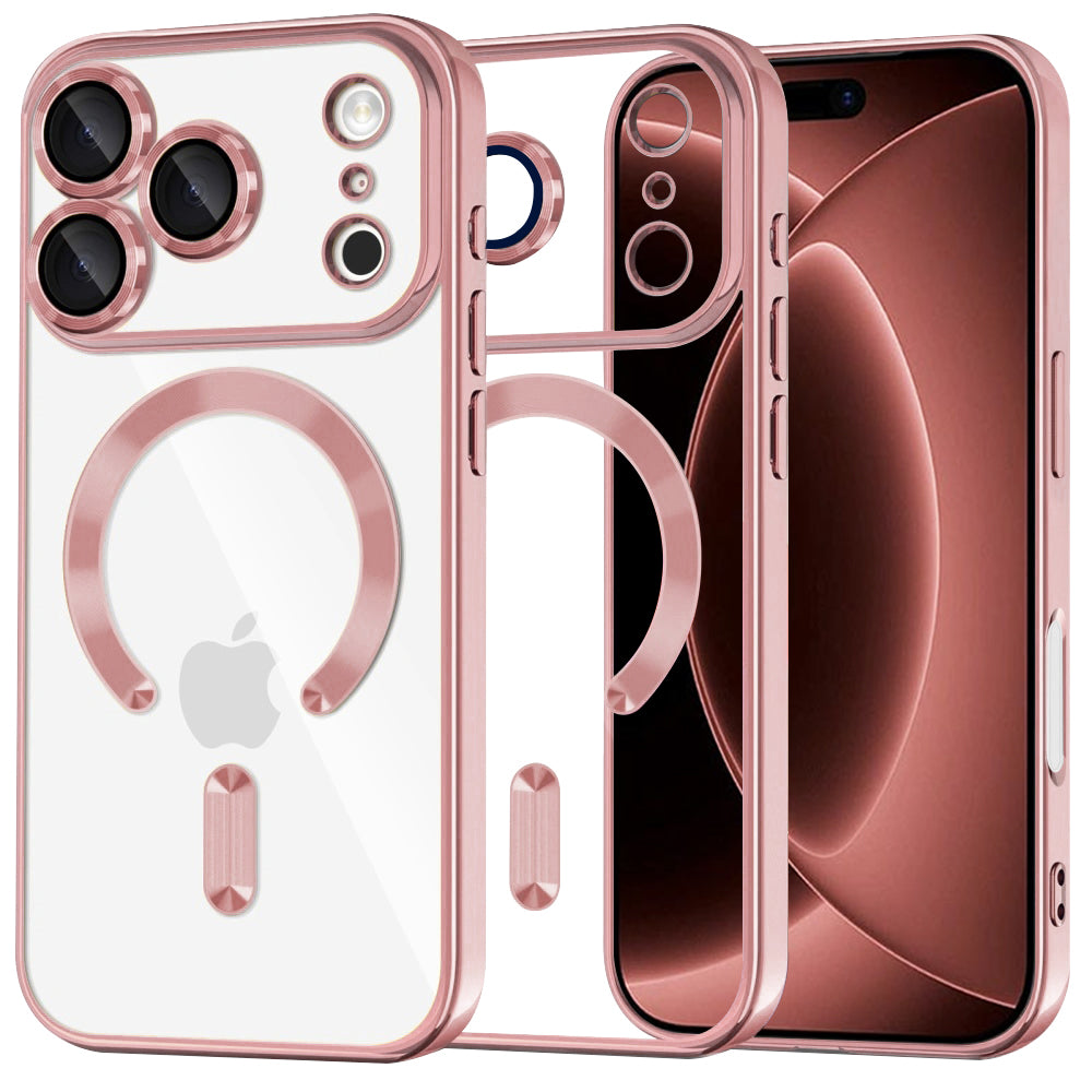 Husa de protectie Techsuit Luxury Crystal MagSafe compatibil cu iPhone 18 Pro Max / iPhone 17 Pro Max, Roz