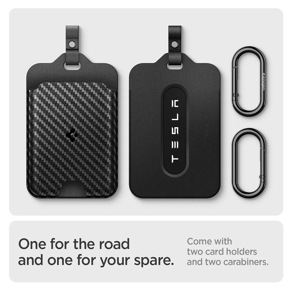 Carcasa Protectie pentru Card Acces Tesla (set 2) - Spigen Air Fit TO244 (ACP08794) - Carbon Black
