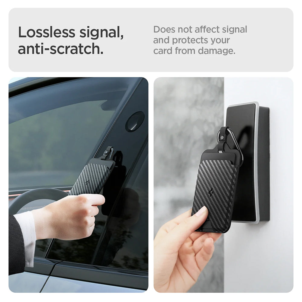 Carcasa Protectie pentru Card Acces Tesla (set 2) - Spigen Air Fit TO244 (ACP08794) - Carbon Black