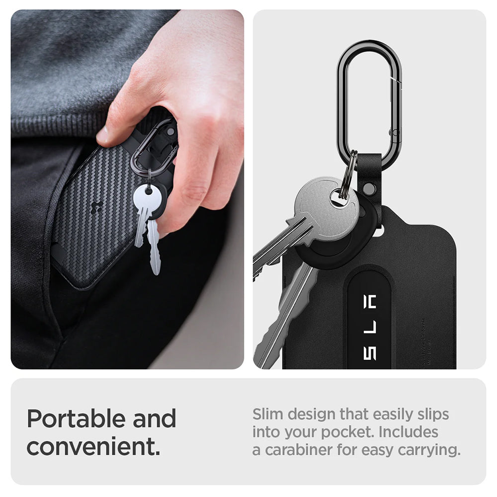 Carcasa Protectie pentru Card Acces Tesla (set 2) - Spigen Air Fit TO244 (ACP08794) - Carbon Black