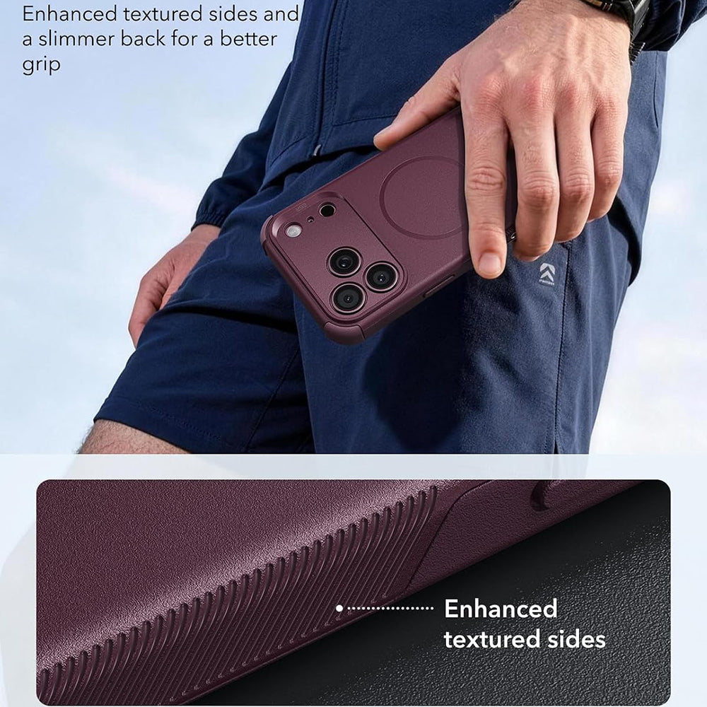 Husa de protectie ESR Cyber Halolock compatibil cu iPhone 18 Pro Max / iPhone 17 Pro Max, Bordo