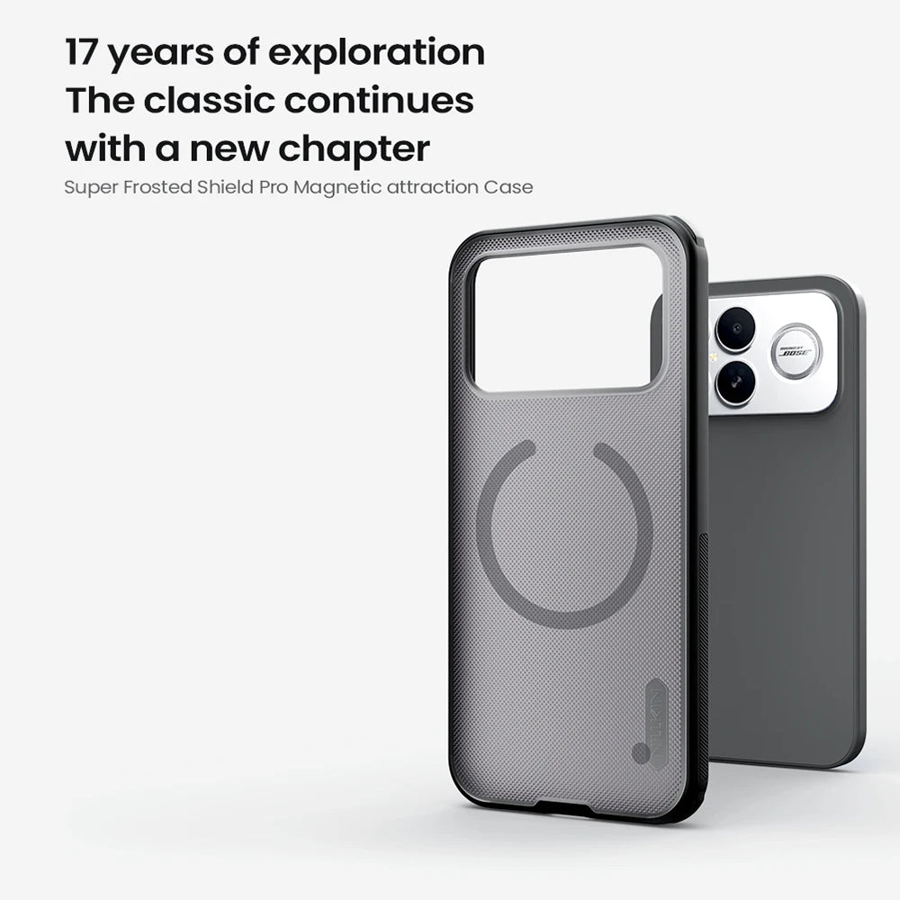 Husa de protectie Nillkin Super Frosted Shield Pro Magnetic compatibil cu Xiaomi Poco F8 Ultra, Negru Transparent