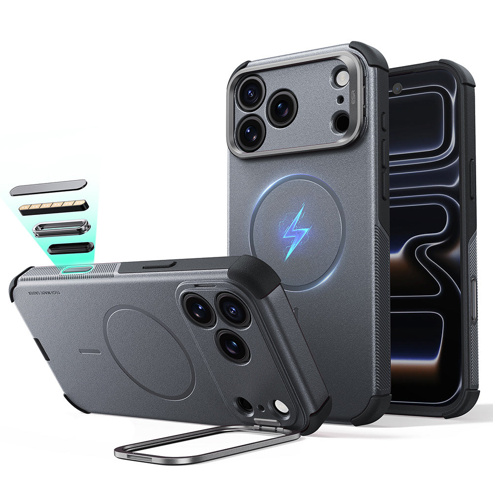 Husa de protectie ESR Cyber Armor compatibil cu iPhone 17 Pro / iPhone 18 Pro, Gri