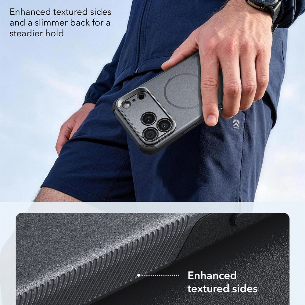 Husa de protectie ESR Cyber Armor compatibil cu iPhone 17 Pro / iPhone 18 Pro, Gri