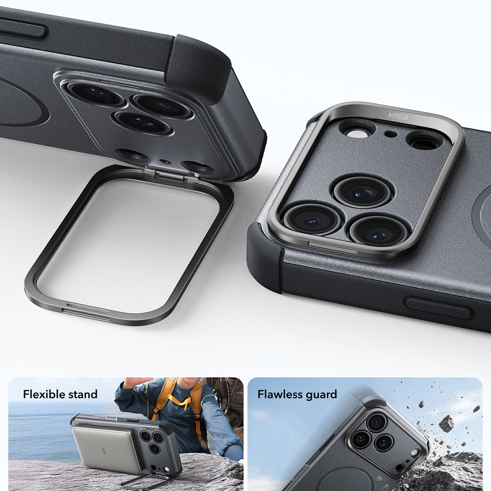 Husa de protectie ESR Cyber Armor compatibil cu iPhone 17 Pro / iPhone 18 Pro, Gri