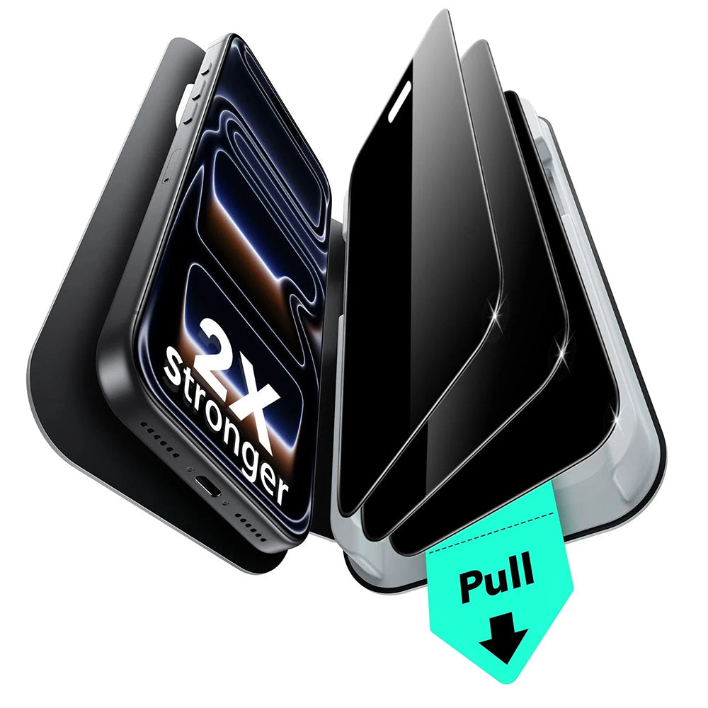 Folie pentru iPhone 18 Pro (set 3) - ESR Privacy Tempered Glass UltraFit Classic - Black