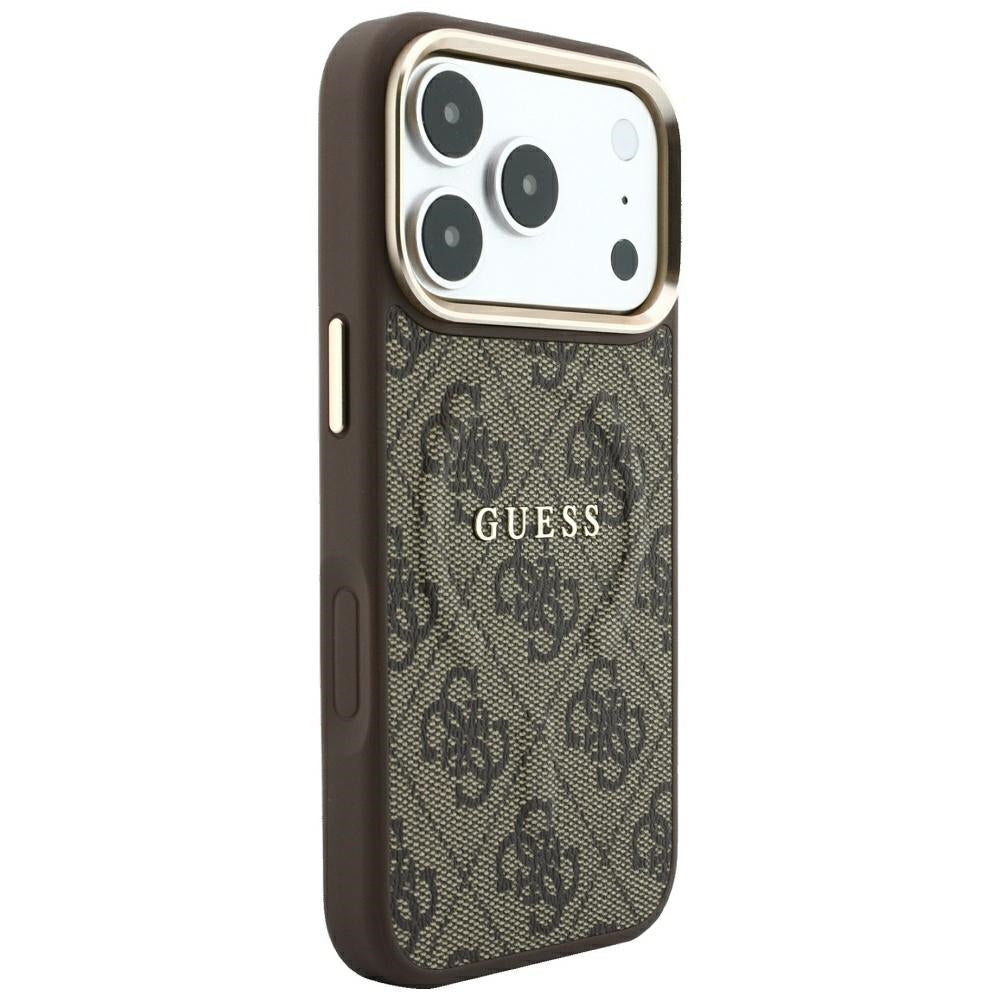 Husa de protectie Guess 4G Embossed Classic compatibil cu iPhone 18 Pro Max / iPhone 17 Pro Max, Maro