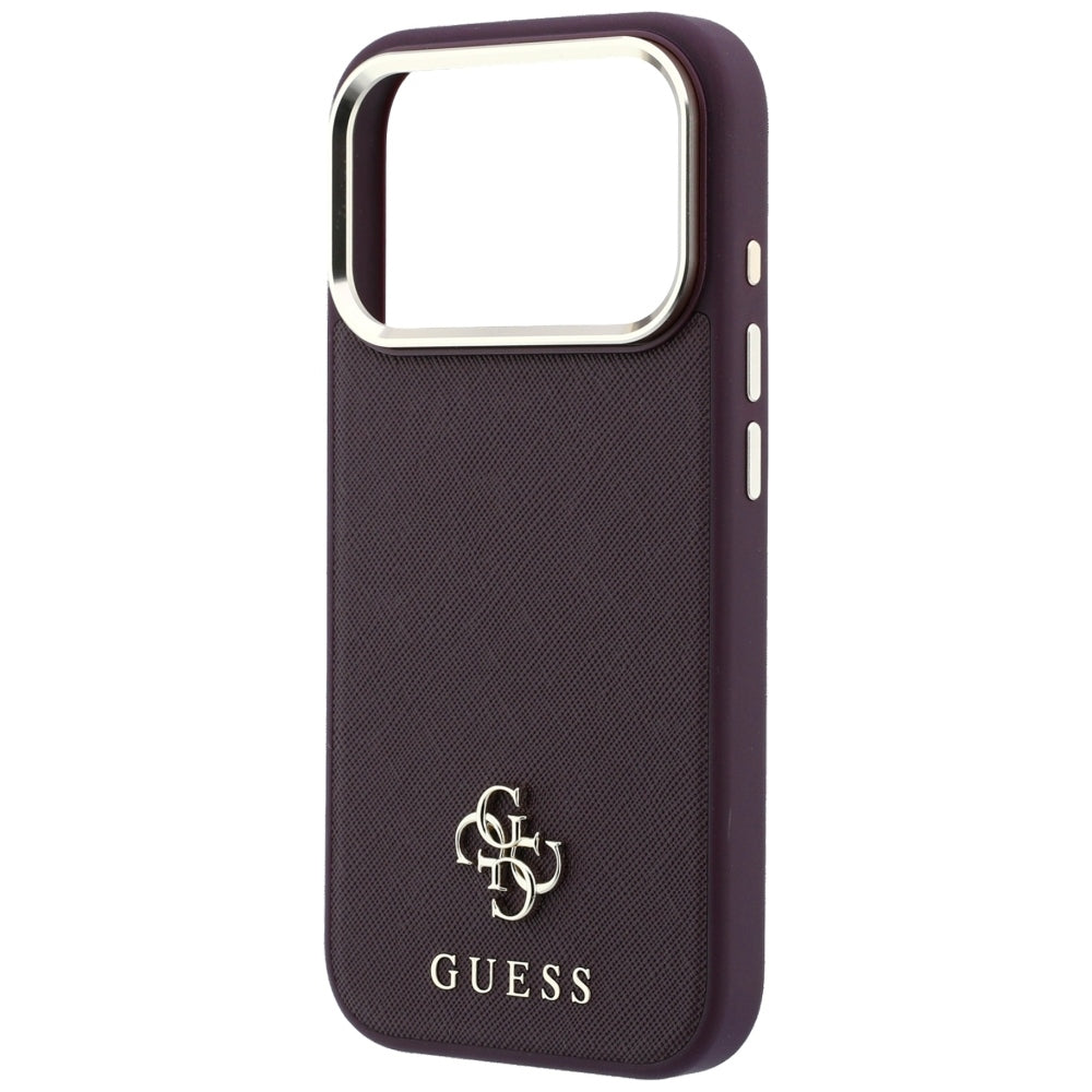 Husa de protectie Guess Saffiano Small 4G Classic MagSafe compatibil cu iPhone 17 Pro / iPhone 18 Pro, Bordo