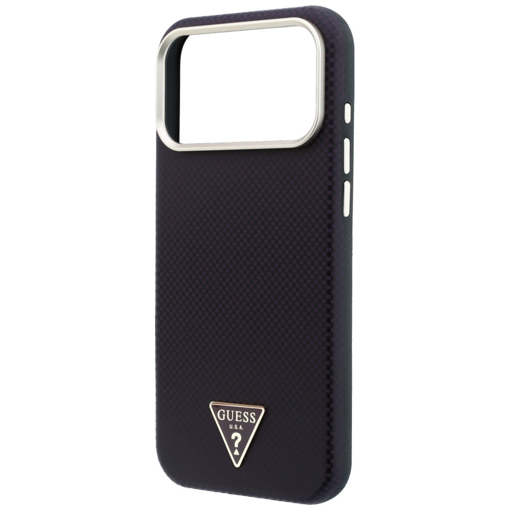 Husa de protectie Guess Kevlar Triangle Logo compatibil cu iPhone 18 Pro / iPhone 17 Pro, Bordo