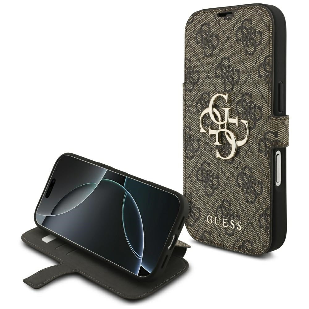 Husa de protectie Guess Book 4G compatibil cu iPhone 18 Pro Max / iPhone 17 Pro Max, Maro
