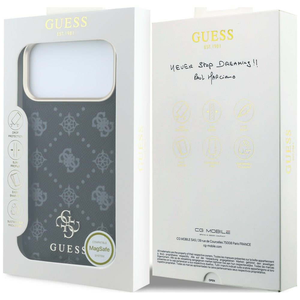 Husa de protectie Guess Peony compatibil cu iPhone 18 Pro / iPhone 17 Pro, Negru