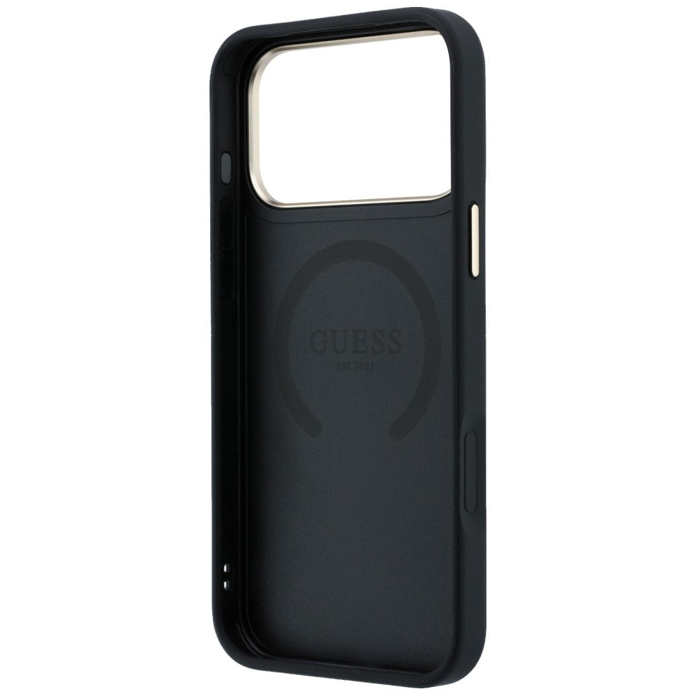 Husa de protectie Guess Peony 4G compatibil cu iPhone 18 Pro Max / iPhone 17 Pro Max, Negru