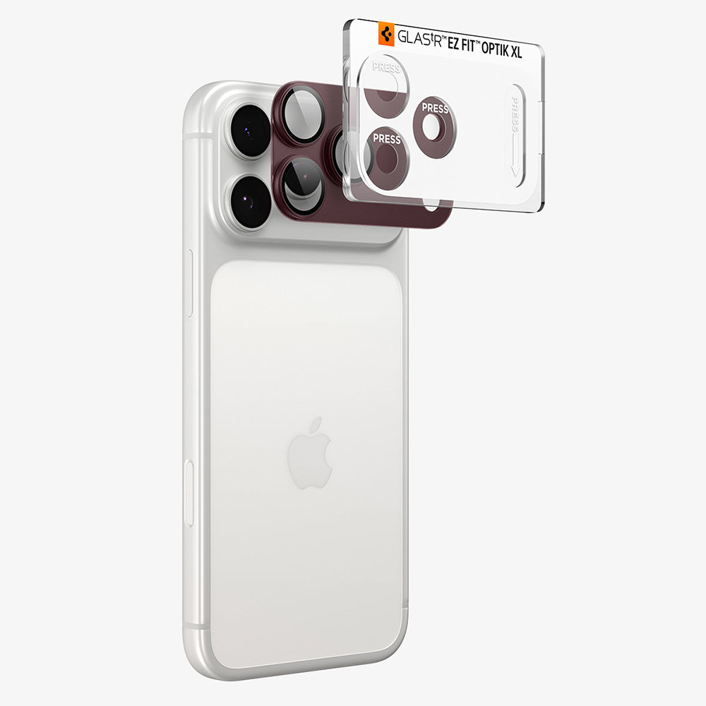 Folie de protectie Spigen Optik.tR EZ Fit Pro XL compatibil cu iPhone 18 Pro Max, Visiniu