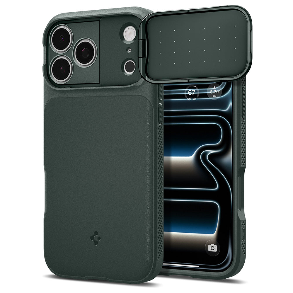 Husa de protectie Spigen Optik Armor compatibil cu iPhone 18 Pro / iPhone 17 Pro, Verde