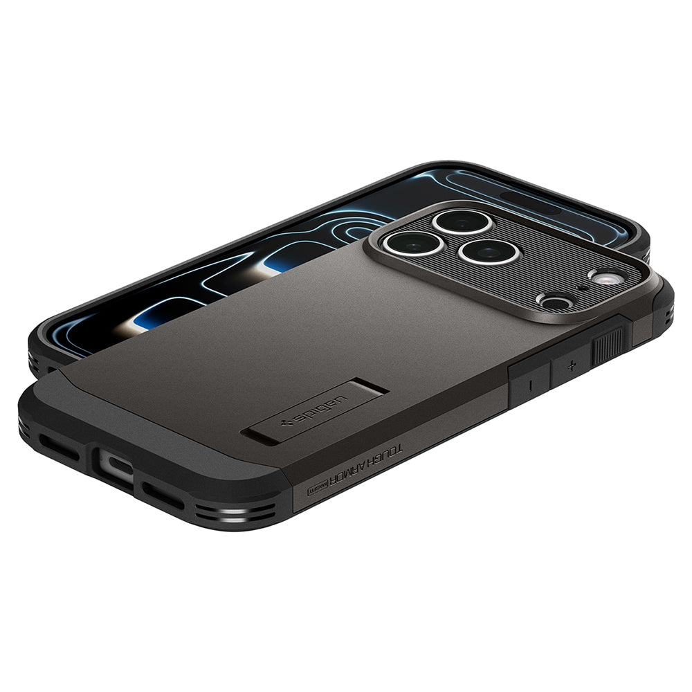 Husa de protectie Spigen Tough Armor compatibil cu iPhone 18 Pro / iPhone 17 Pro, Gri