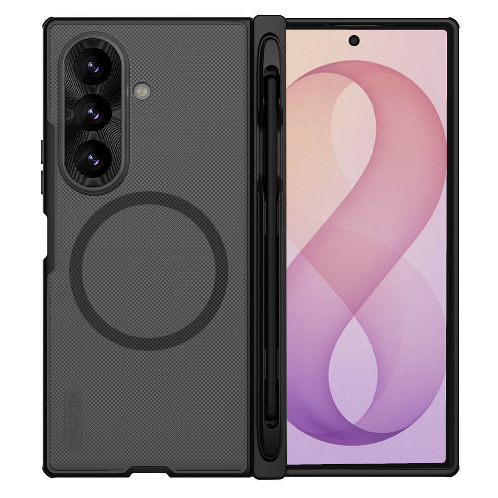 Husa de protectie Nillkin Super Frosted Shield Fold compatibil cu Samsung Galaxy Z Fold8 Ultra, Negru Transparent