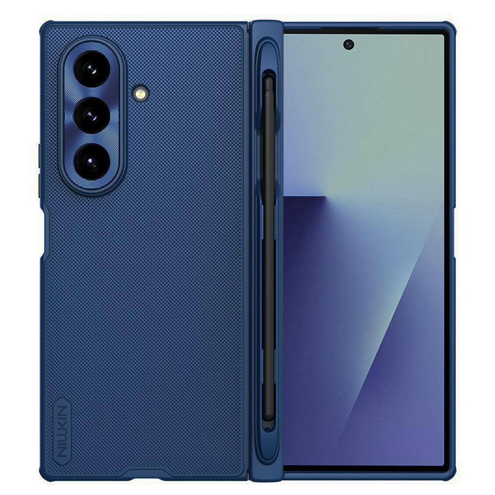 Husa de protectie Nillkin Super Frosted Shield Fold compatibil cu Samsung Galaxy Z Fold7, Albastru