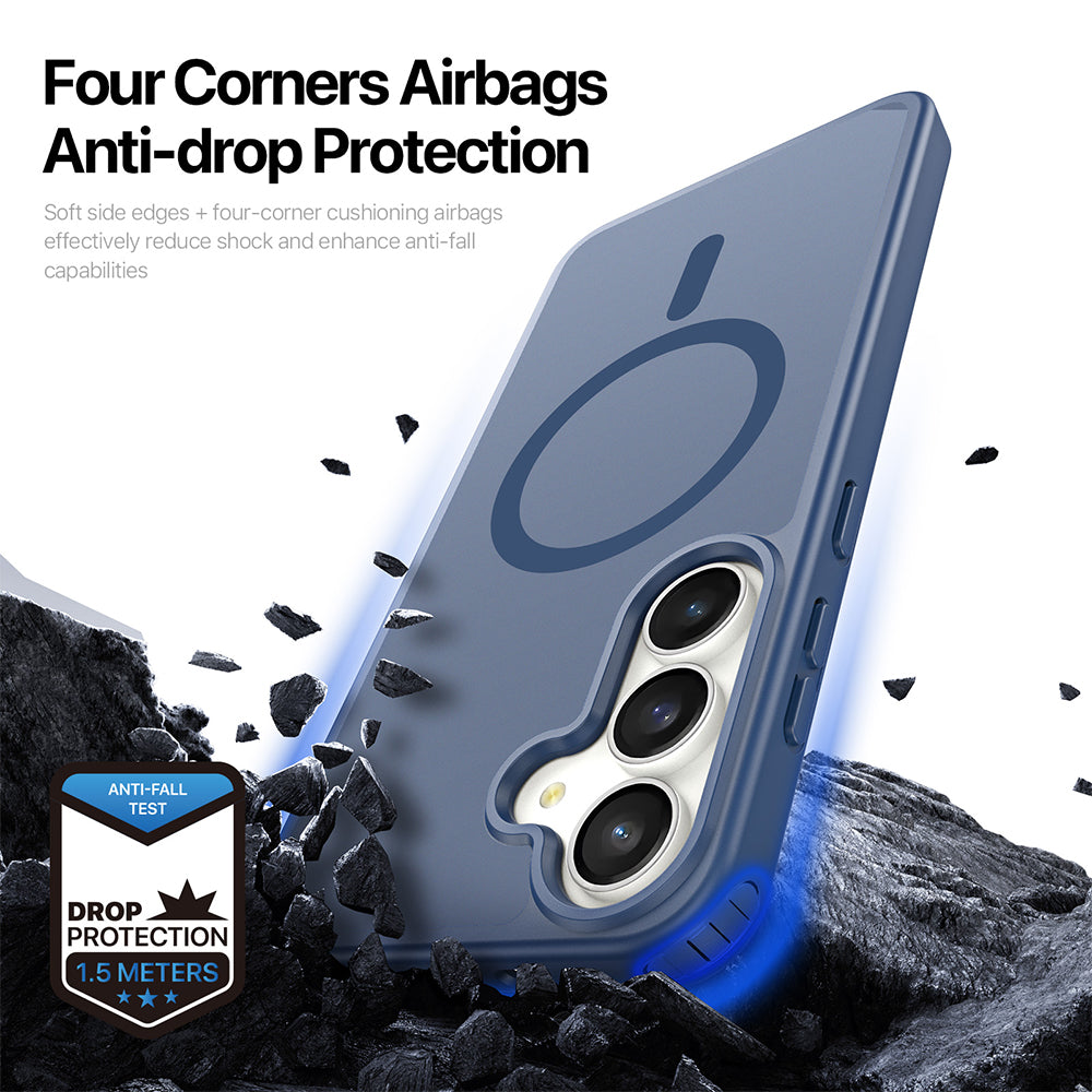 Husa de protectie Dux Ducis Yind MagSafe compatibil cu Samsung Galaxy S26 FE / Samsung Galaxy S25 FE, Albastru inchis