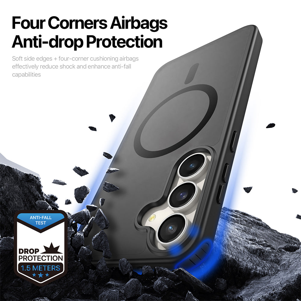 Husa de protectie Dux Ducis Yind MagSafe compatibil cu Samsung Galaxy S26 FE / Samsung Galaxy S25 FE, Negru