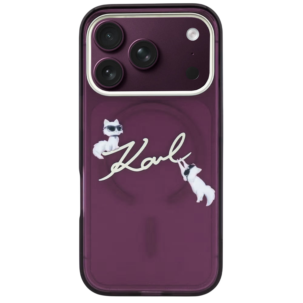 Husa de protectie Karl Lagerfeld compatibil cu iPhone 18 Pro / iPhone 17 Pro, Bordo