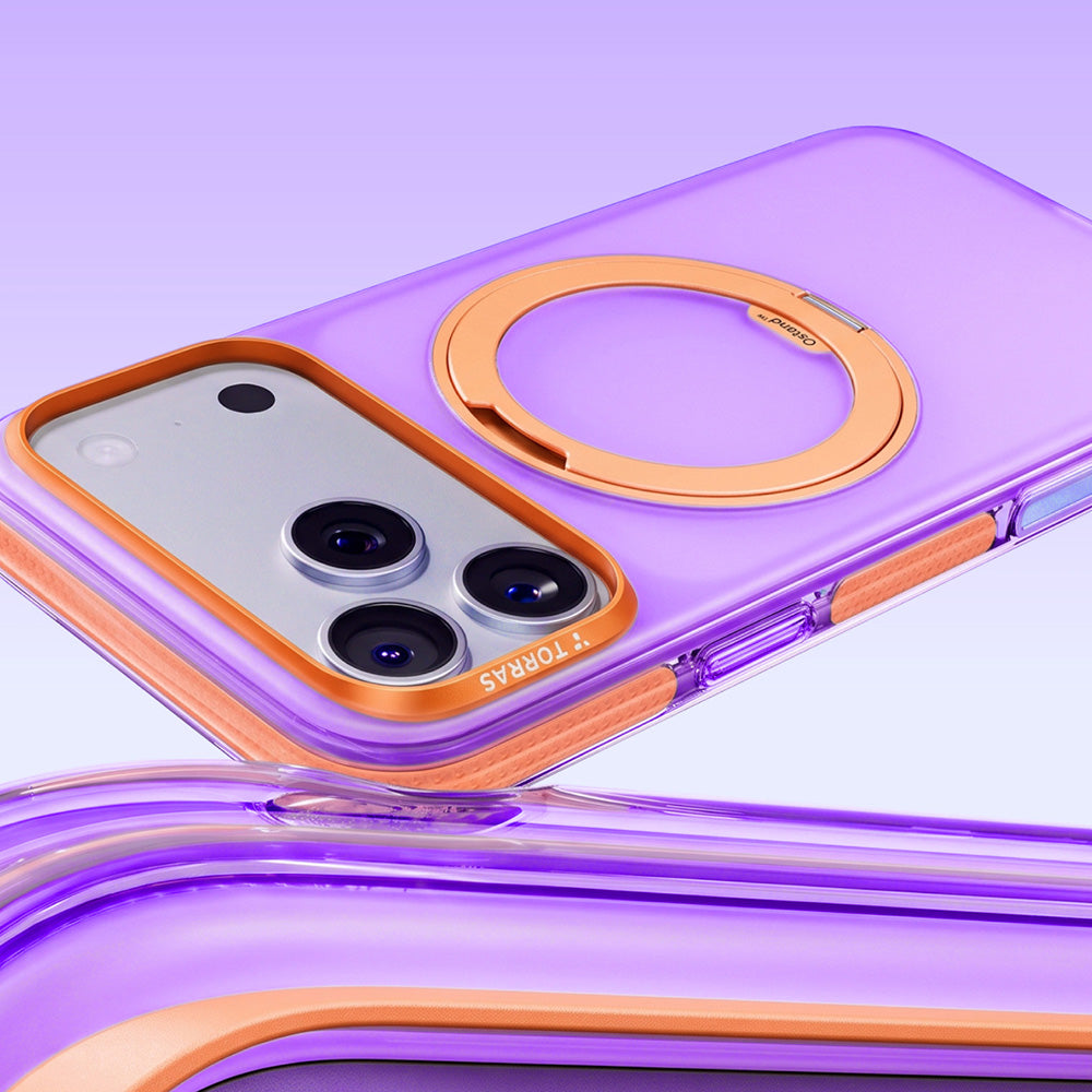 Husa de protectie Torras Ostand O3 compatibil cu iPhone 17 Pro / iPhone 18 Pro, Mov