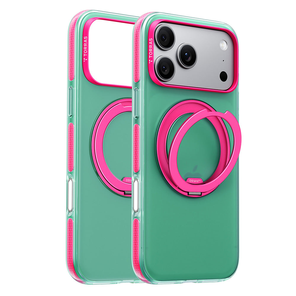 Husa de protectie Torras Ostand O3 compatibil cu iPhone 17 Pro Max / iPhone 18 Pro Max, Verde
