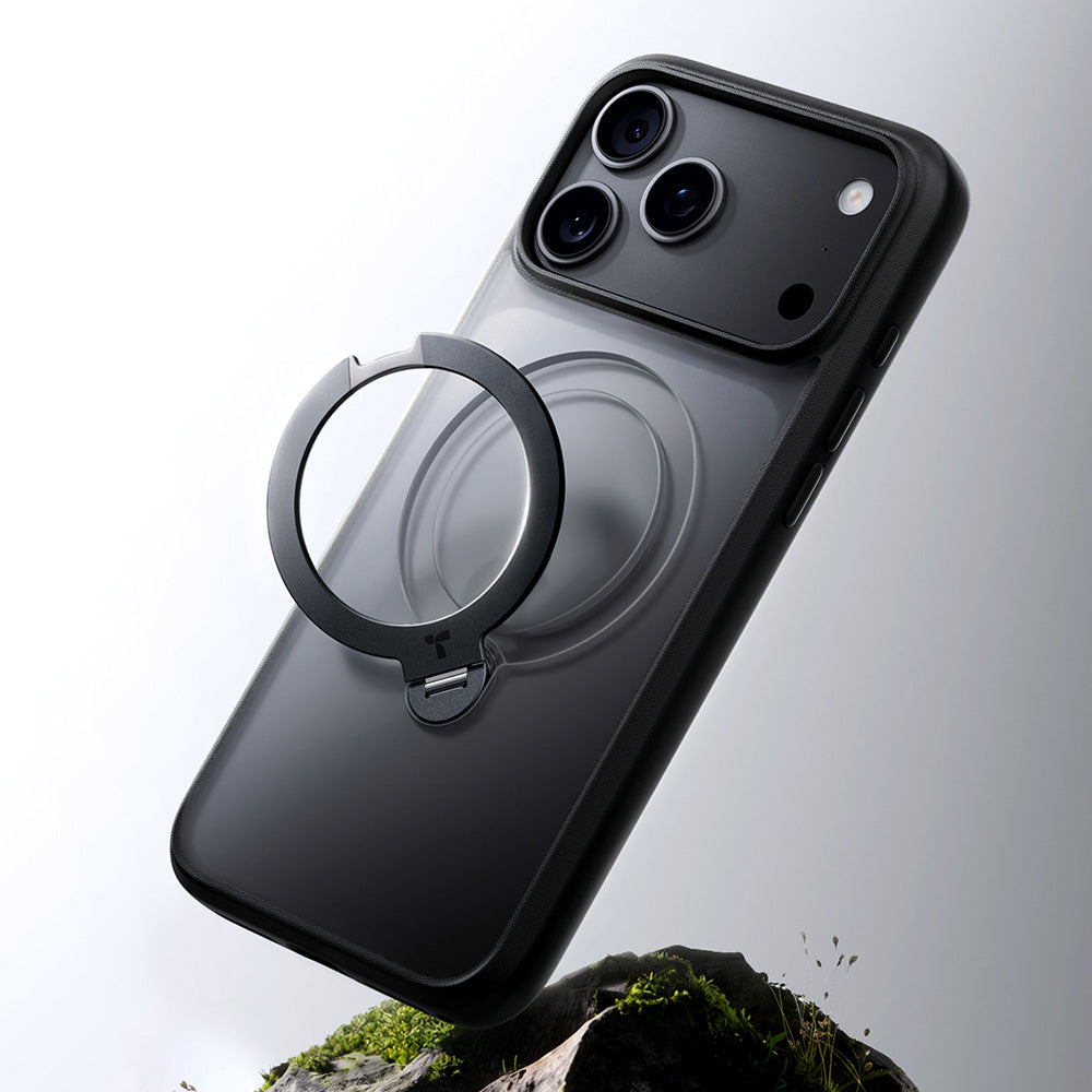 Husa de protectie Torras Ostand Spin Series compatibil cu iPhone 18 Pro Max / iPhone 17 Pro Max, Negru