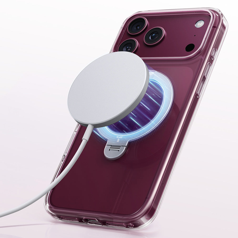 Husa de protectie Torras Ostand Spin Series compatibil cu iPhone 17 Pro / iPhone 18 Pro, Transparent
