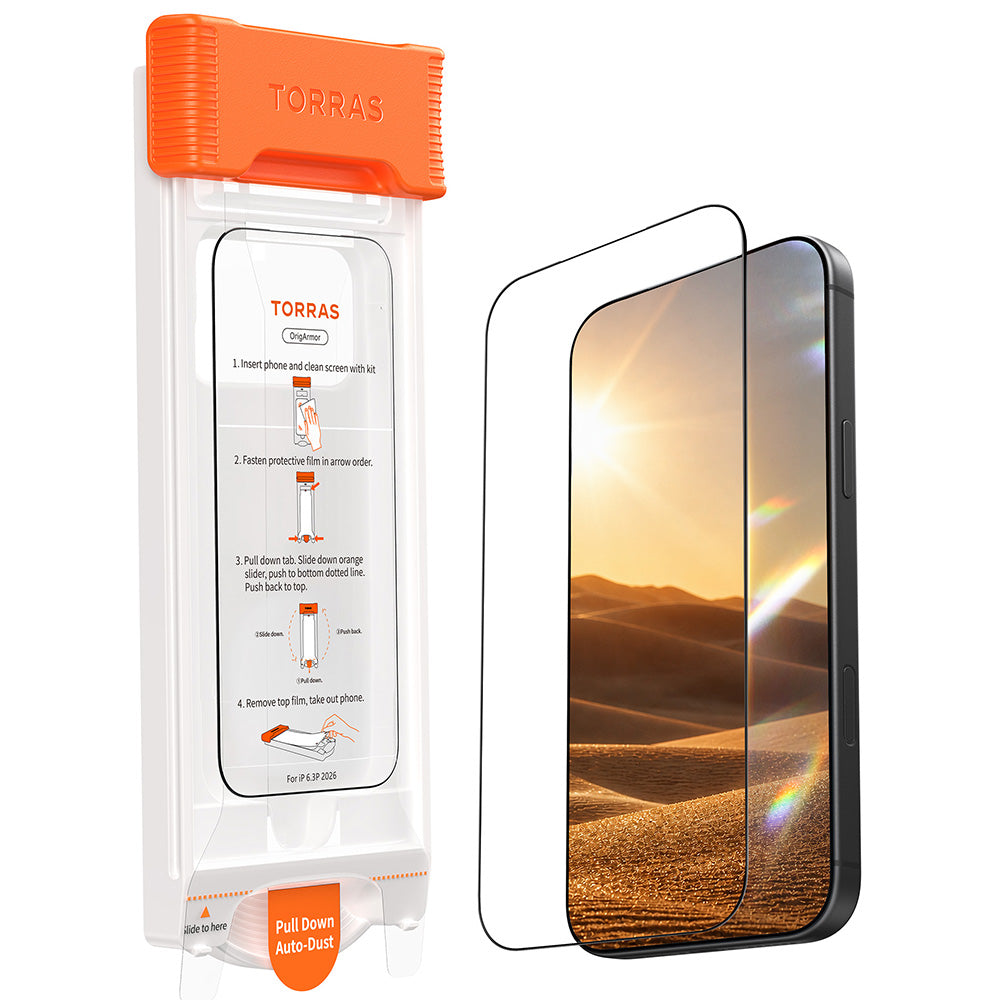 Folie de protectie Torras OrigArmor compatibil cu iPhone 17 Pro Max / iPhone 18 Pro Max, Transparent