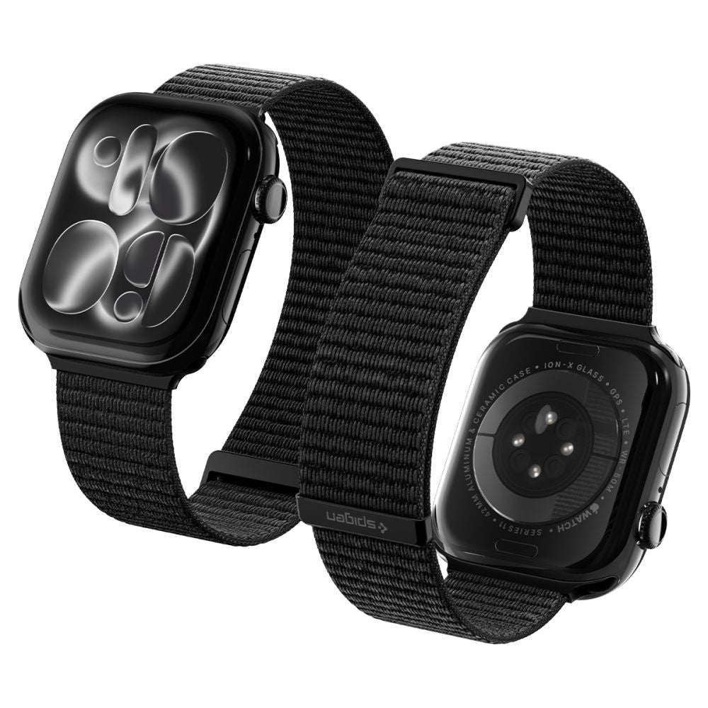 Curea pentru Apple Watch 11/10/9/8/7/SE (3/2/1 Gen)/6/5/4/(44mm/45mm)/ Ultra 3/2/1 (46mm/49mm) - Spigen Band WBF01 (AMP11833) - Black