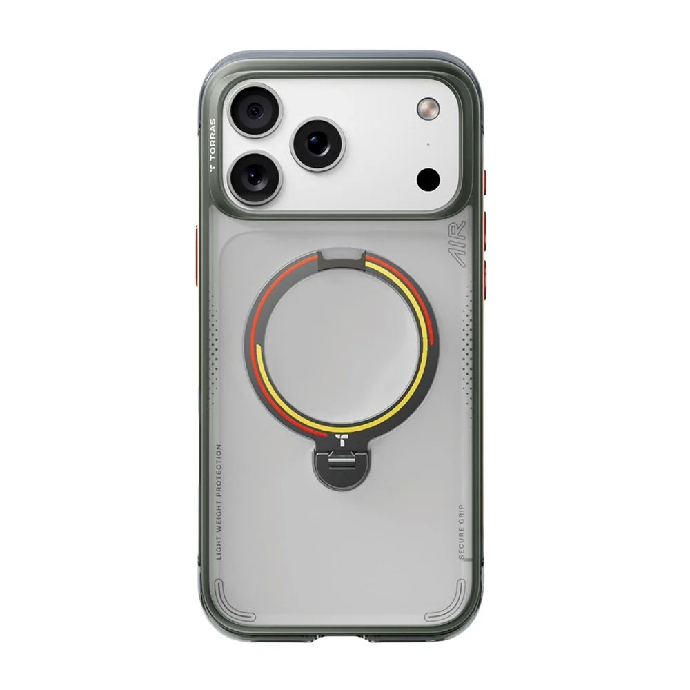 Husa de protectie Torras Ostand Q3 Air compatibil cu iPhone 17 Pro / iPhone 18 Pro, Gri