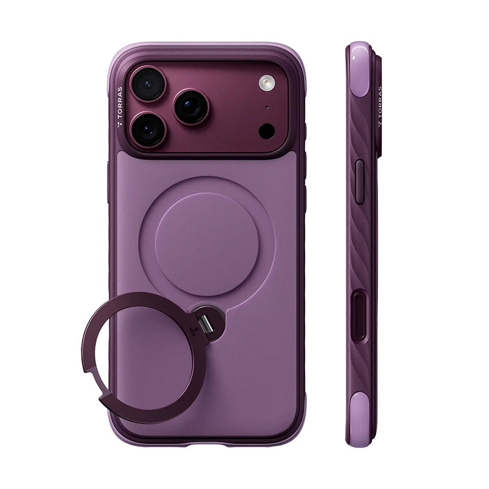 Husa de protectie Torras Ostand Q3 compatibil cu iPhone 17 Pro / iPhone 18 Pro, Mov