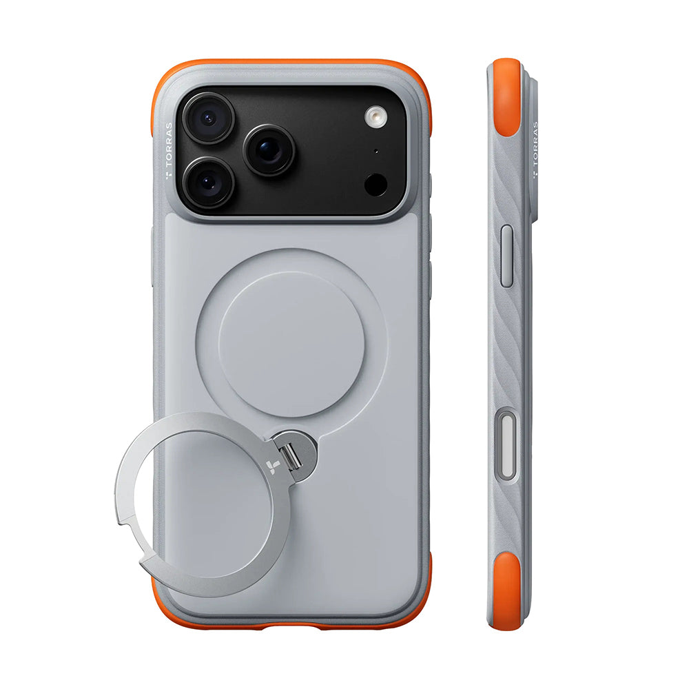 Husa de protectie Torras Ostand Q3 compatibil cu iPhone 17 Pro Max / iPhone 18 Pro Max, Alb