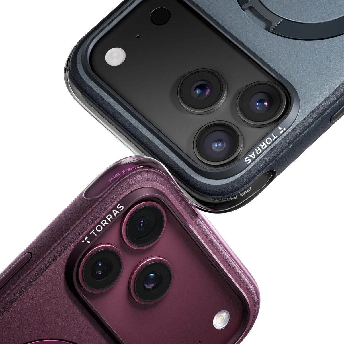 Husa de protectie Torras Ostand Q3 Air Essential compatibil cu iPhone 18 Pro / iPhone 17 Pro, Mov