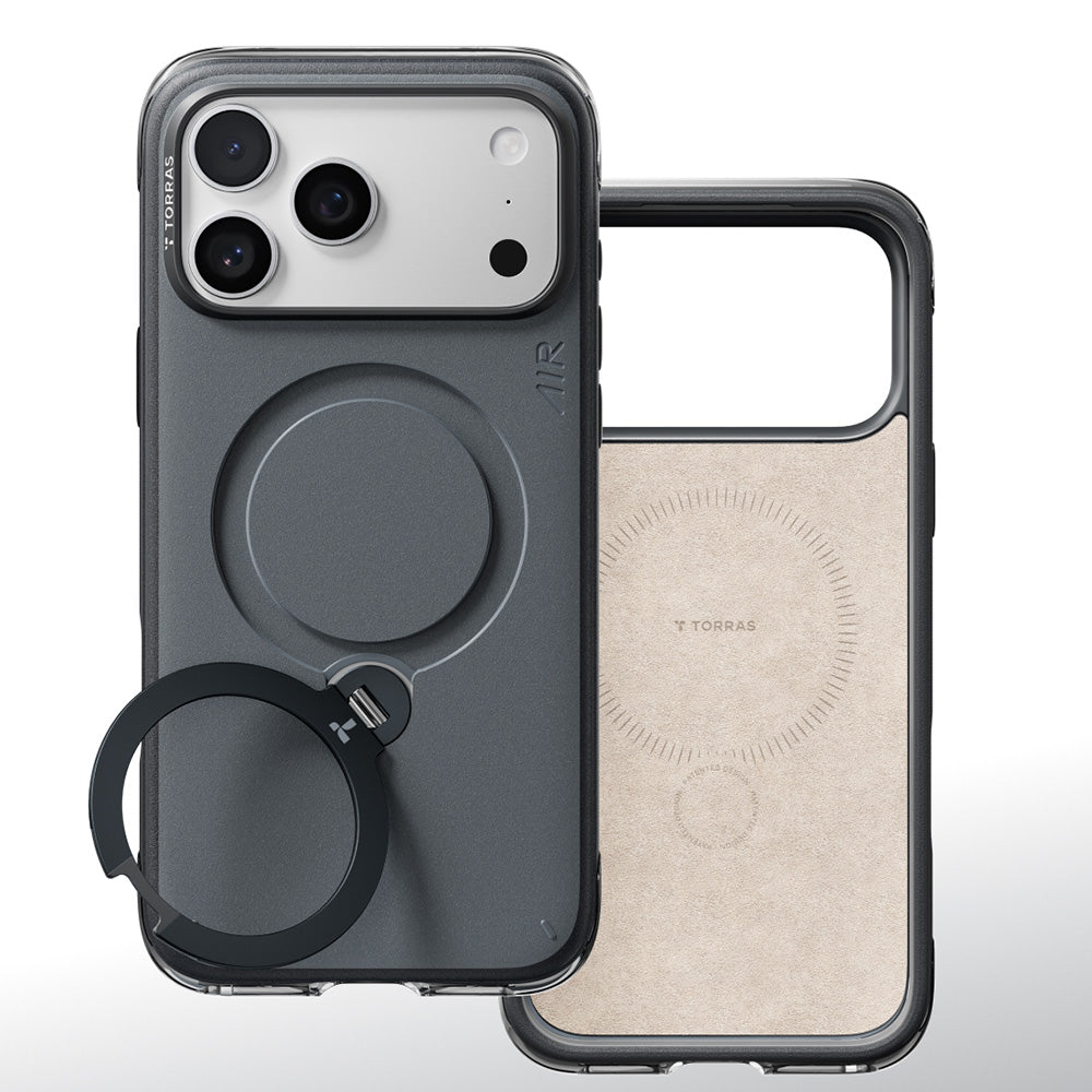 Husa de protectie Torras Ostand Q3 Air Essential compatibil cu iPhone 18 Pro Max / iPhone 17 Pro Max, Negru