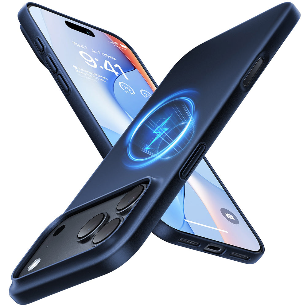 Husa de protectie Torras OriginFit-Mag compatibil cu iPhone 18 Pro / iPhone 17 Pro, Albastru
